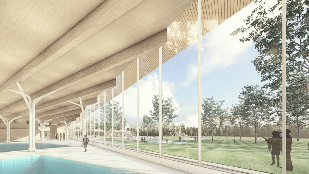 Illustration Kombibad Rastatt. Grafik: Lehmann Architekten