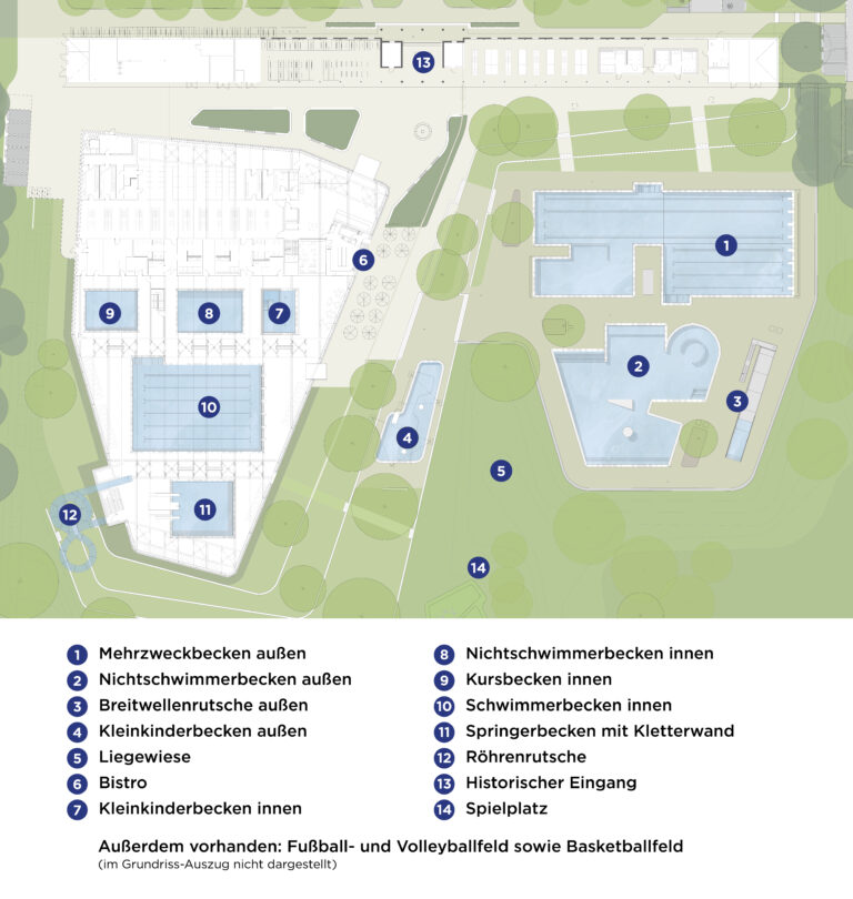 Grundriss des Kombibad Rastatt - Planungsstand November 2024