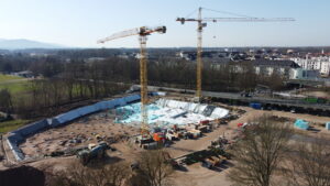 Baustelle des Rastatter Kombibads NatuRA, März 2016. Foto: Maleen Thiele