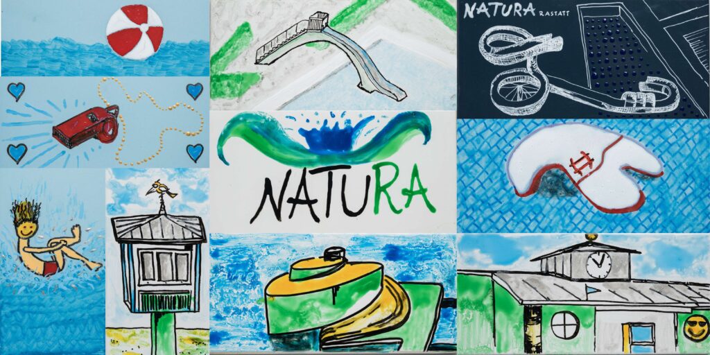 Fliesenversteigerung für den guten Zweck: Natura- und Alohra-Fliesen.